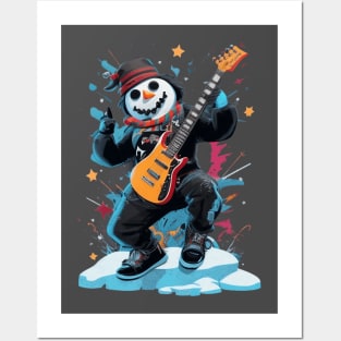 Rockstar snowman Posters and Art